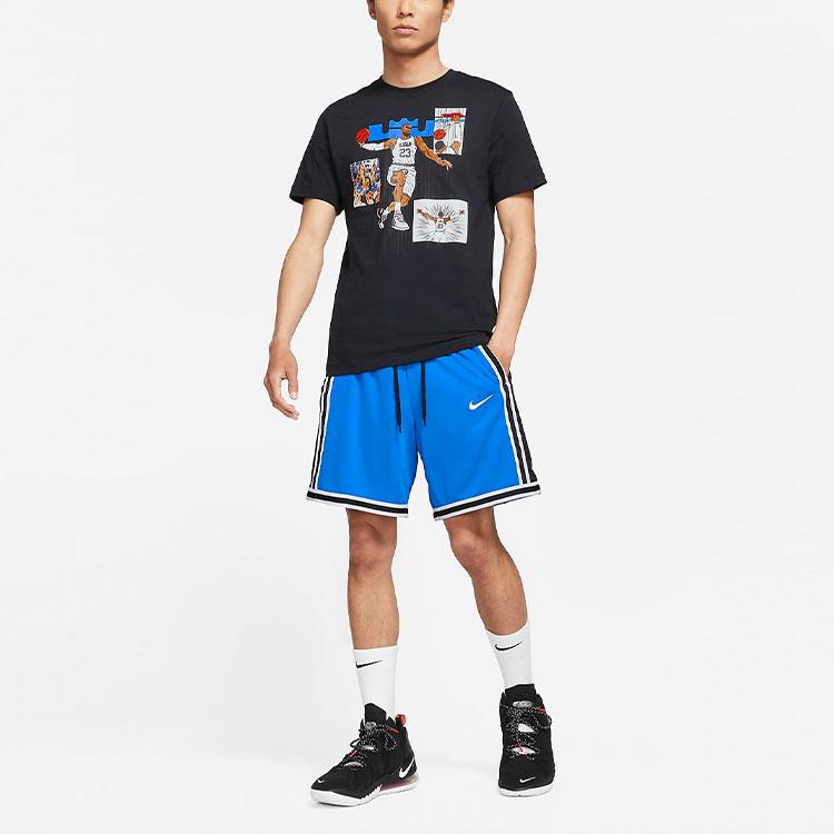 Nike Cartoon LeBron James Dunk Print Sports Crew Neck T-Shirt Men Tops Black DD0789-010