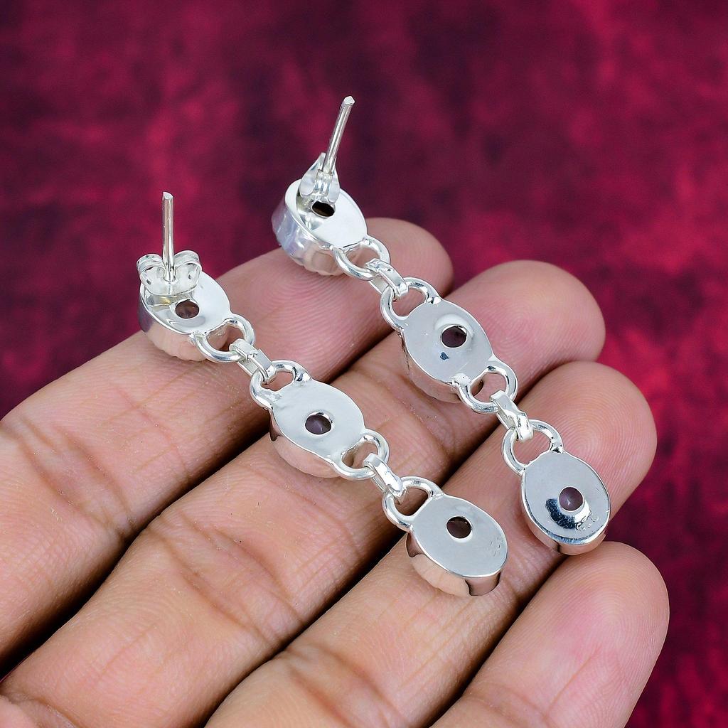 Milky Opal 925 Solid Sterling Silver Earrings, Handmade Gemstone Earrings Jewelry, Gifts For Wife Brand New Earrings