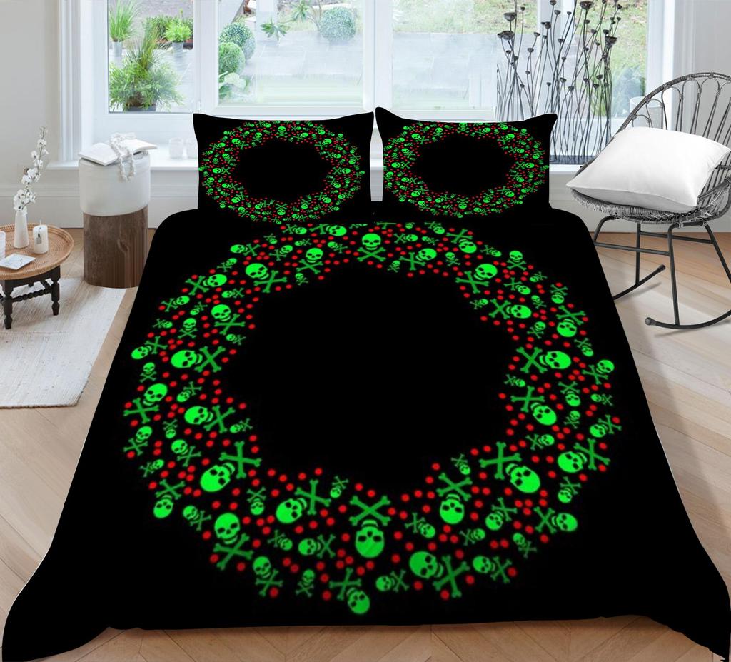 3D Duvet Cover Skeleton Home Bedding Set Microfiber Polyester Children Teen King Double Size Cool Quilt Cover