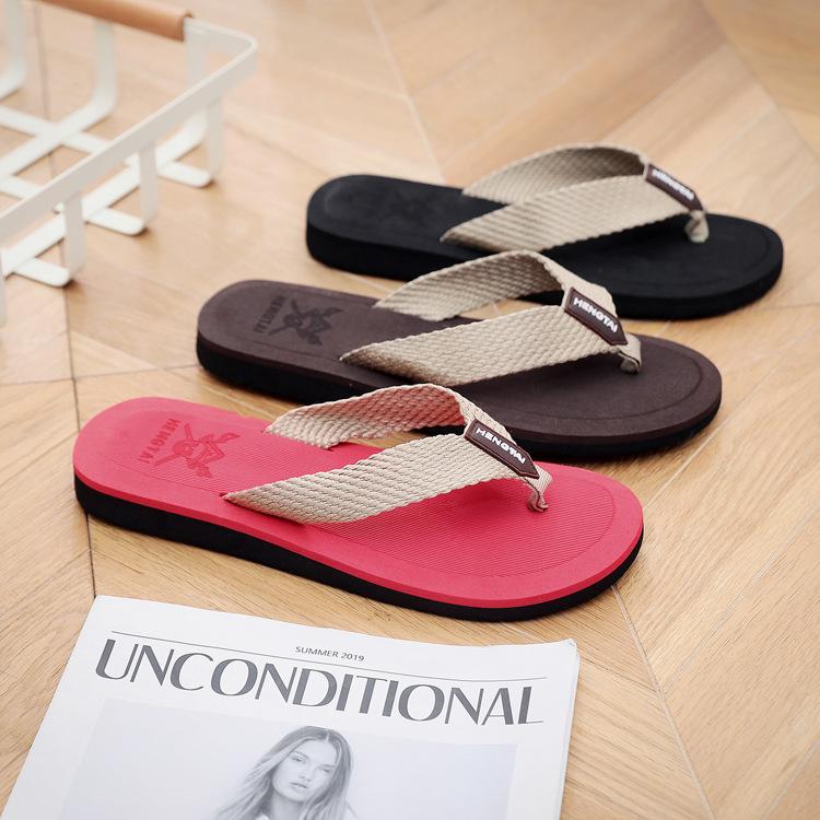 New Non-slip Beach Sandals Fashion Casual Plus Size slippers Men's Summer Herringbone Deer Flip Flops Men's