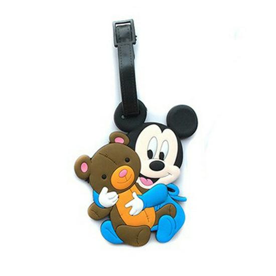 Cute Cartoon Bowknot Silicone Luggage Tag - White Palm Design