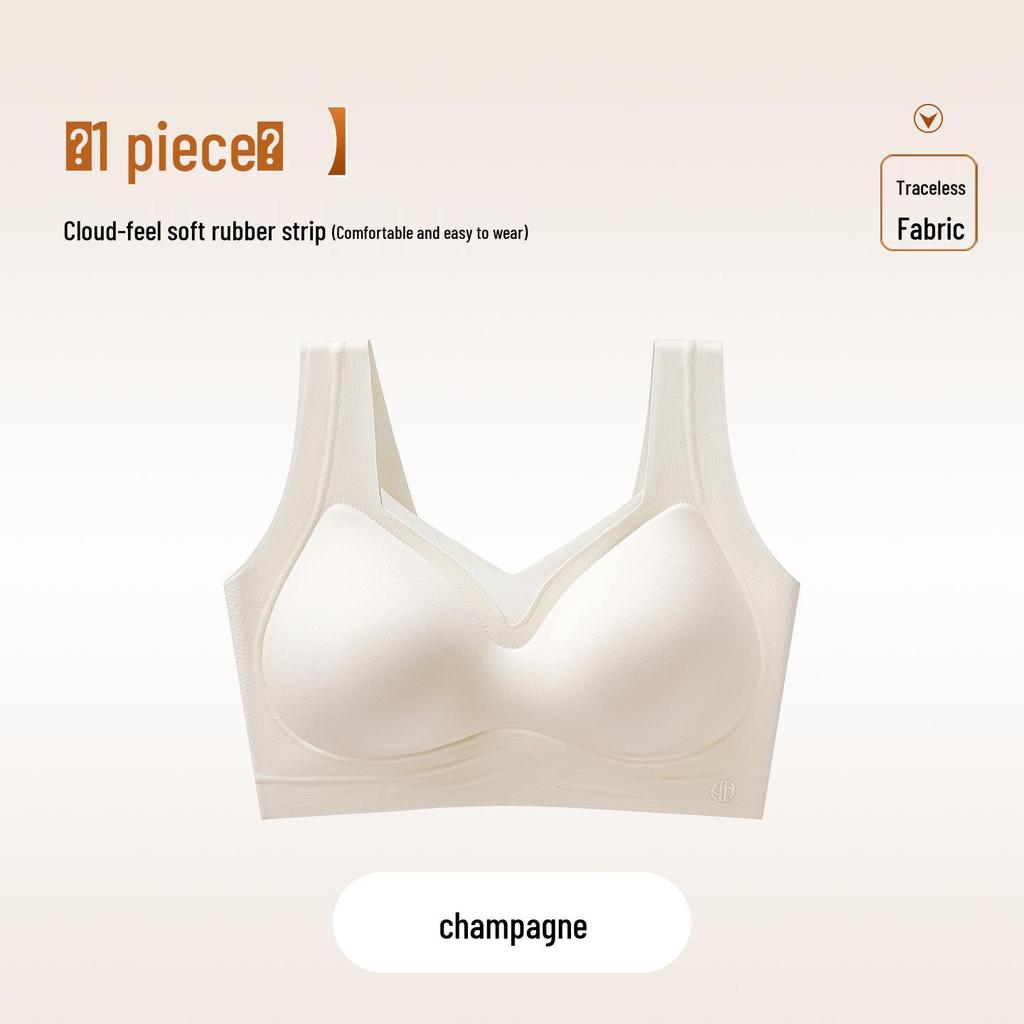 Women's Anti-Sagging Seamless Sports Bra with Gathered Support and Stylish Back Design