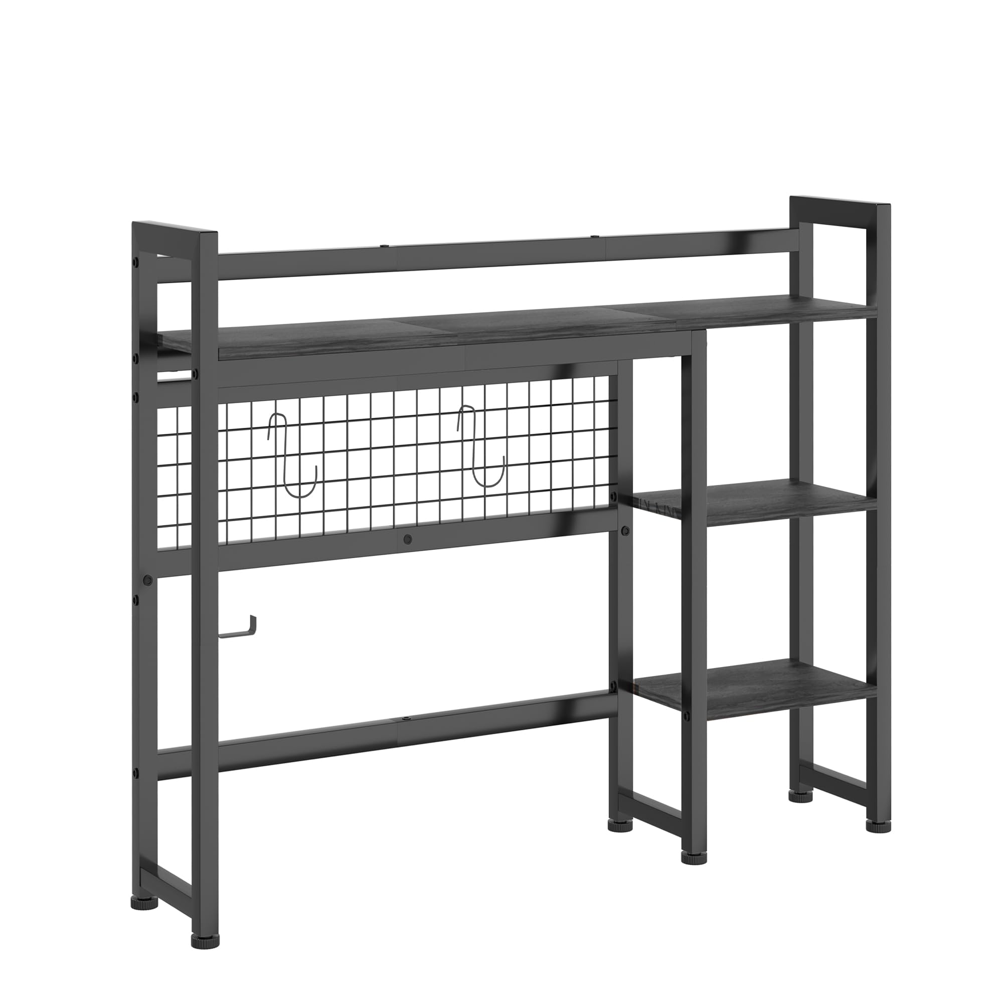 

Rxakudedo Desk Monitor Desktop 98cm x 25cm x 75cm Large Suitable for Home Easy Increased Stylish Storage Stand, Rack, 4-Tier, (L) (W) (H), Size, чёрный