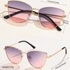 Triangle Metal Frame Sunglasses Women Cat Eye Trendy Small Fashion Cateye Sun Glasses Streetwear Shades Feminino UV400