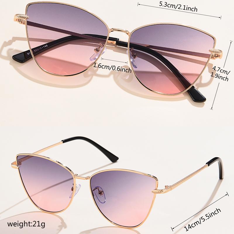 Triangle Metal Frame Sunglasses Women Cat Eye Trendy Small Fashion Cateye Sun Glasses Streetwear Shades Feminino UV400