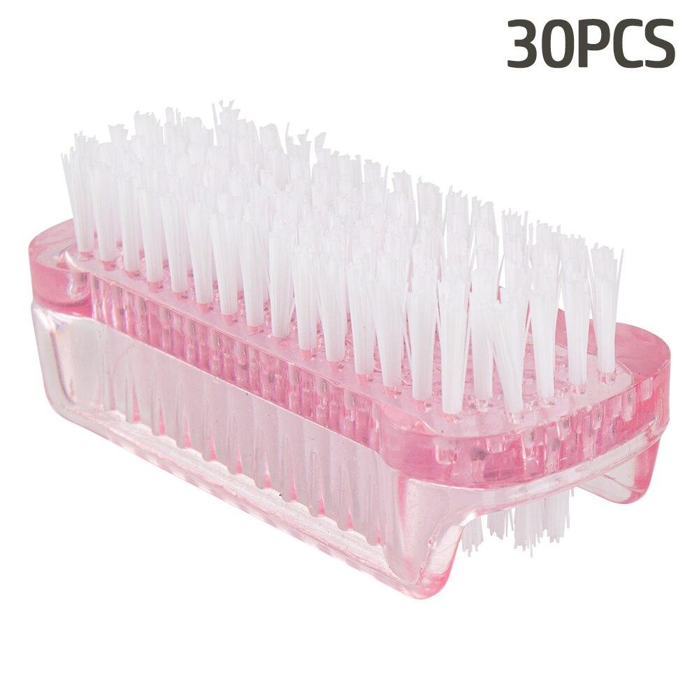 10/20/30/50Pcs Plastic Nail Dust Powder Cleaning Brush Double Sided Hand Fingernail Toes Scrubbing Brush Cleaner Pedicure Scrub