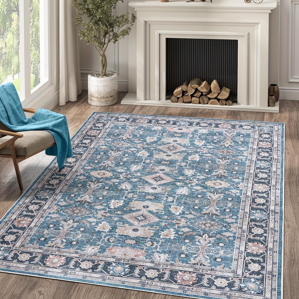 Covor Boem Vintage Zonă Mare Living & Dormitor Covoraș de Podea Zonă Sală de Mese & Dressing Covor Ușor de Întreținut Decor Acasă