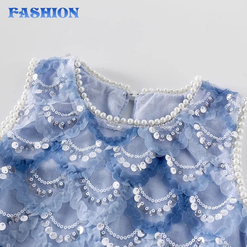 Mermaid Princess Sequin Dress for Girls - European and American Style