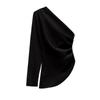New One-Shoulder Niche Asymmetric Top Pleated Decoration
