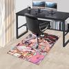 1pc Anime Cartoon Design Chair Mat, Cute Cat Ear Girl and Boy with Cupcake Decorations Office Chair Pad, Non-Slip Carpet for Home Office, Living Room,