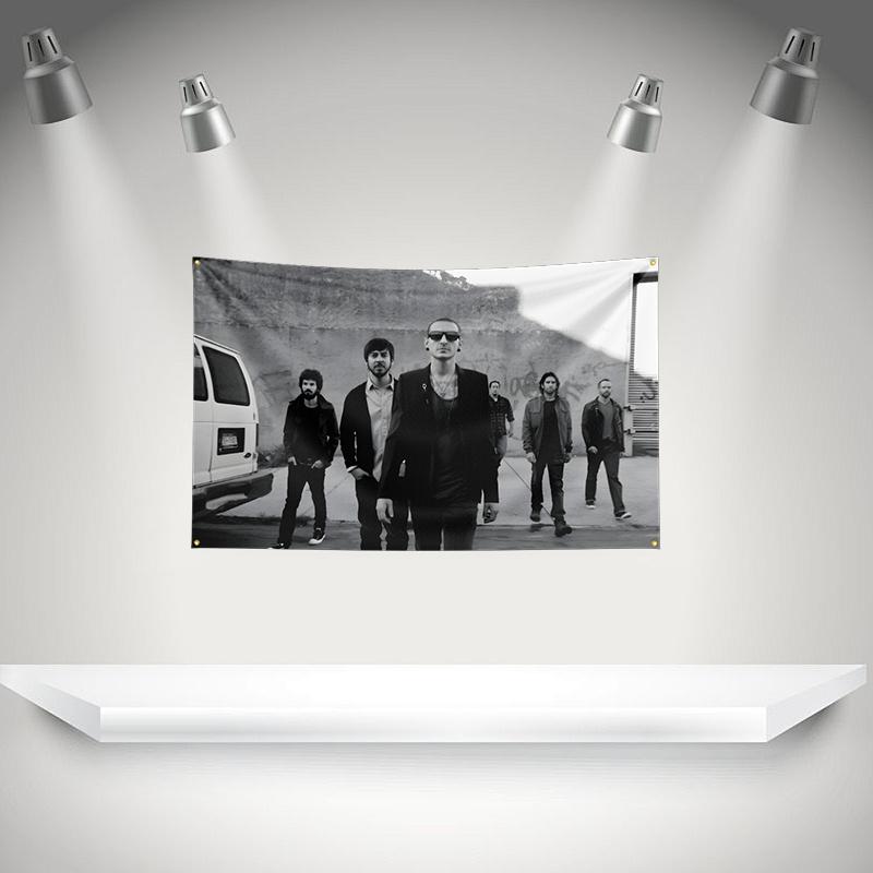 L-Linkins Park Flag Rock Music Band Banner HD Printing Tapestry Exhibition, Music Band Fans, Garage Decor