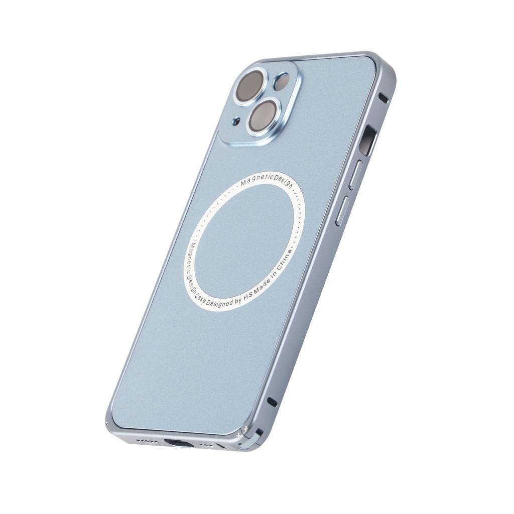 Magnetic Phone Case for IOS Phone 14 360 Degree Protection Scratch Resistant Professional Phone Cover Blue