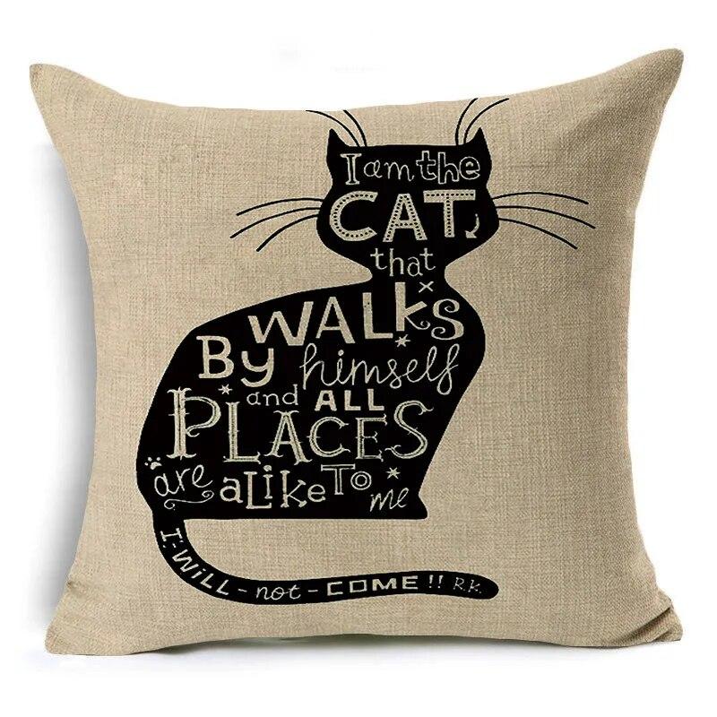 Cute Cartoon Animal Pet Cat Decorative Pillowcase Gift  Sofa Car Office Seat Cushion Cover Bedroom Room Home Decor