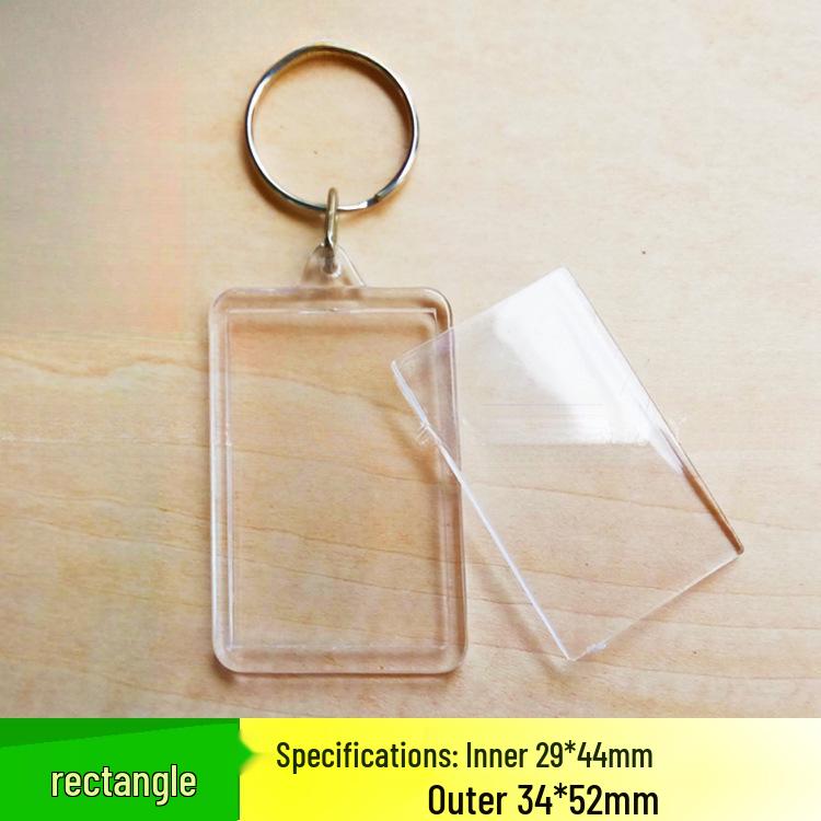 Transparent Photo Keychain Frame - Blank Keyring for Portrait Stickers