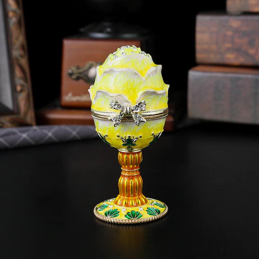 

Bud Tall Jewelry Box Enamel Color Diamond-encrusted Crafts Ornament Creative Flip Home Decoration Ornament Jewelry Box 4.6*9.9 зелений