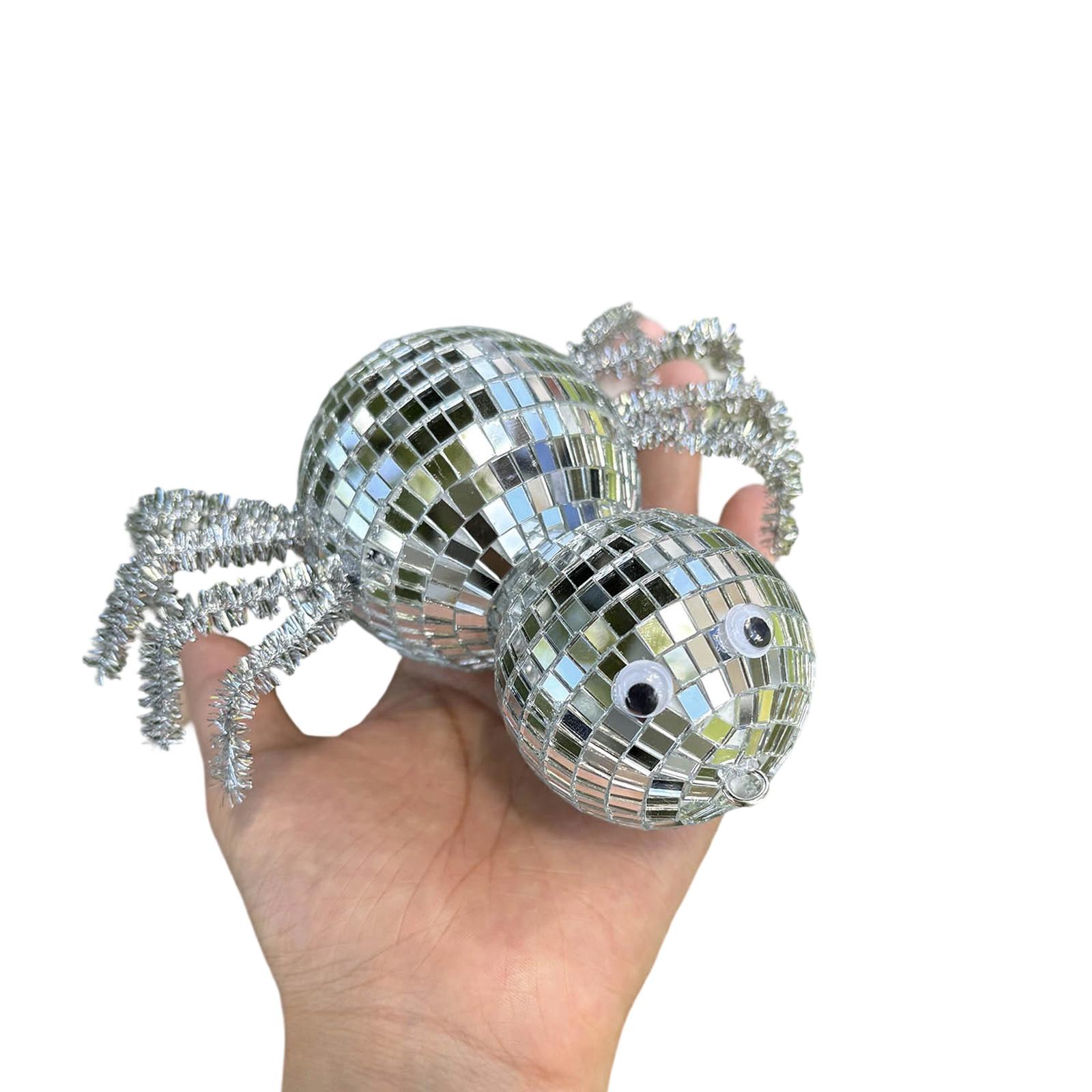 

Glitter Spider Disco Ball Decoration For Halloween Party Tabletop Centerpiece Christmas Birthday Celebration Accessory A