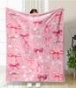 Style Background Pattern with Beautiful Bow Print, Versatile Nap Office Throw Blanket Family Blanket Gift for Family and Friends