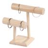 Wood Bracelet Organizers Stand Natural Wood Two Level Bracelet Rack Storage Holder for Organizing Accessories