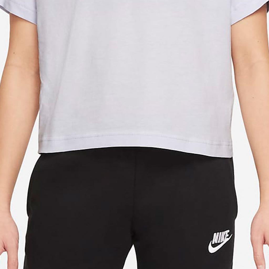 Nike Sportswear Logo Embroidered Short Sleeve T-Shirt Kids Tops White Blue DH5750-085