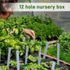 12 Cells Plastic Nursery Pots with Breathable Hole Planting with Dome Base Garden Grow Box Plant Seed Tray Kit Germination Box