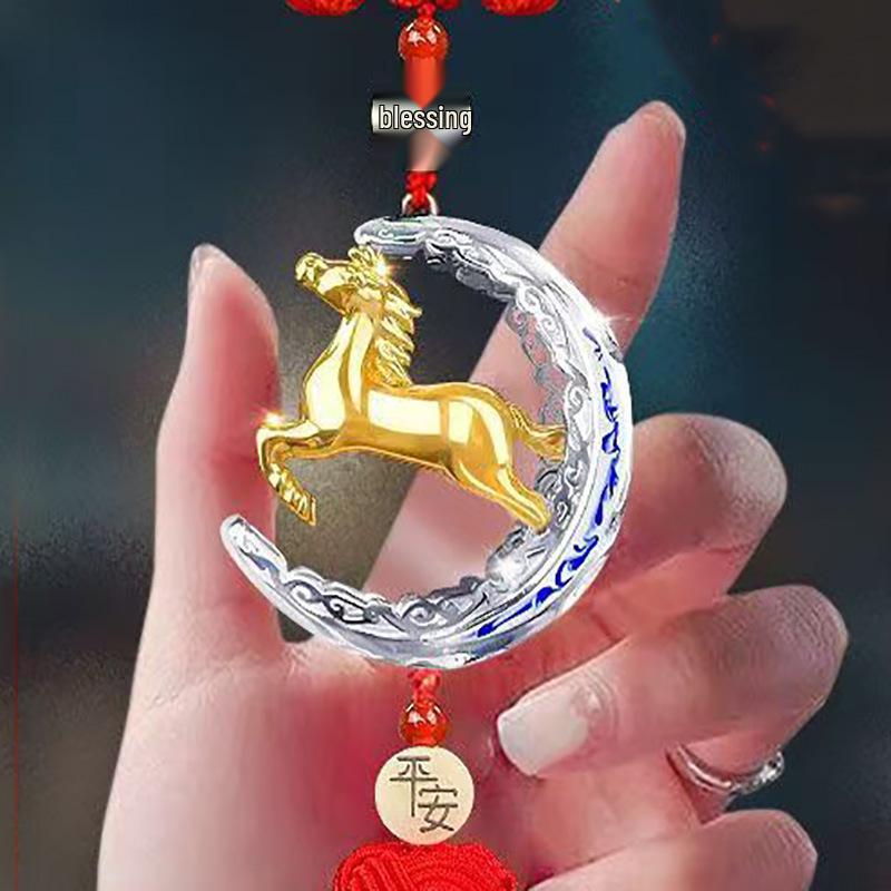 2026 Year of the Horse Zodiac Lucky Charm Rearview Mirror Pendant