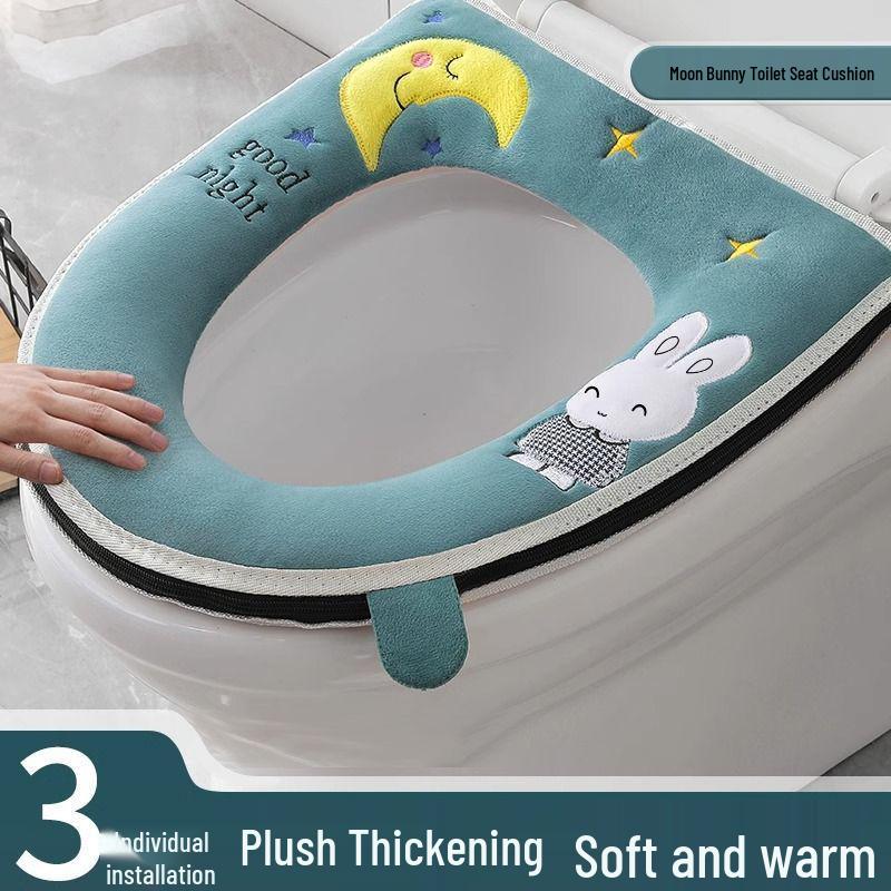 Universal Waterproof Zippered Toilet Seat Cushion - Cute, Thickened, and All-Season