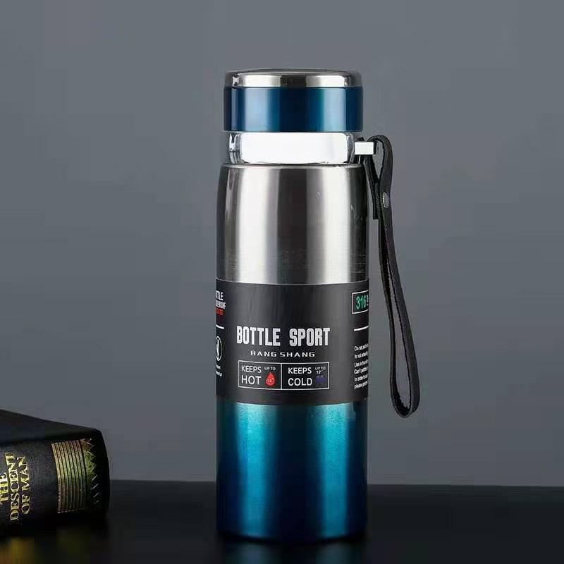 Large Capacity Insulated Stainless Steel Water Bottle with Portable Lanyard