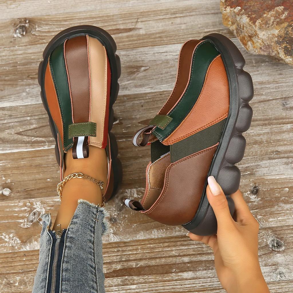Women Boots Spring Autumn Fashion Rainbow Casual Shoes Women Retro Outdoor Boots Lightweight Comfortable Platform Boots Women