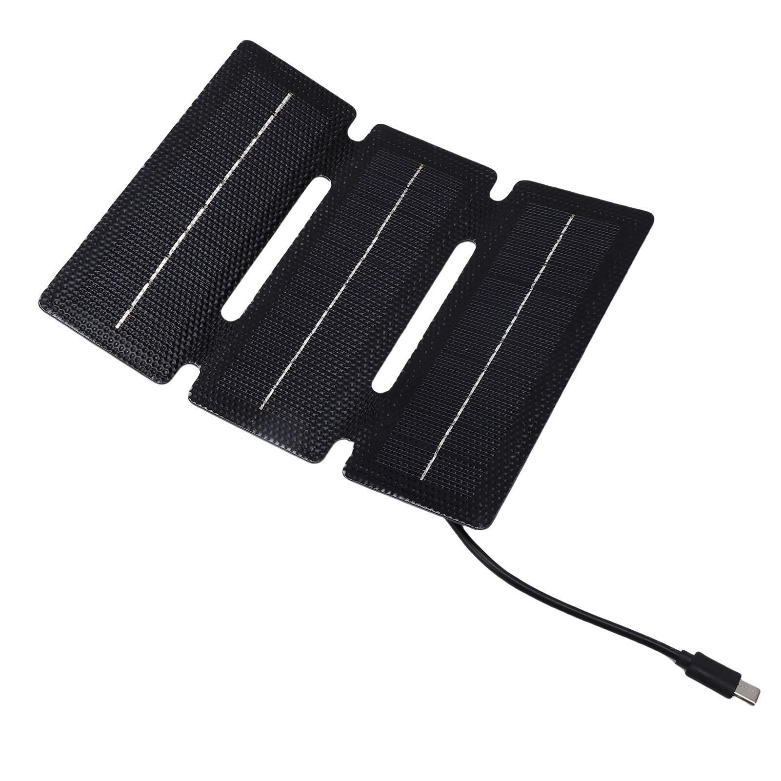 Portable Solar Panel, 15W High Efficiency Foldable Solar   Monocrystalline Portable Foldable Solar Panel for Camping Backpacking Hiking Travel