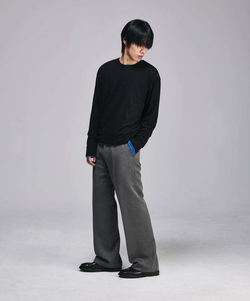SIGNATURE [Summer Fabric Added] Semi-Bootcut Slacks [Gray]