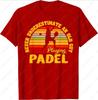 Never Underestimate An Old Guy Playing Padel Tennis Tee Funny Player Silhouette Graphic Sports Lover Gift Unisex Cotton Shirt