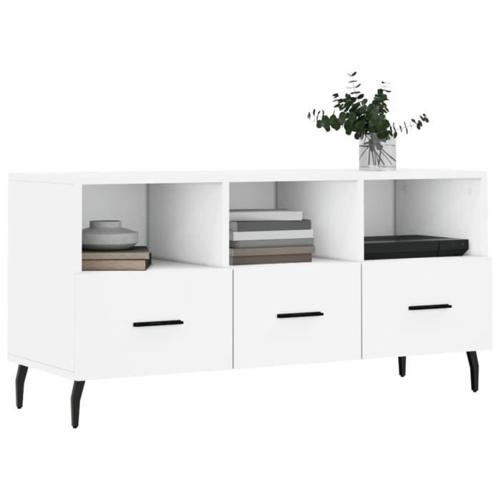 VidaXL Meuble TV blanc 102x36x50 cm bois d'ingénierie 829052