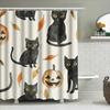 1Pchalloween Cat Pumpkin Shower Curtain Waterproof Bathroom Decor 150X180Cm