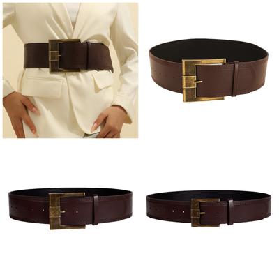 Oversized Waist Belt Punk Chain for Cowboy Cowgirl Buckle Unique Buckle Waist Chain Wide Belt