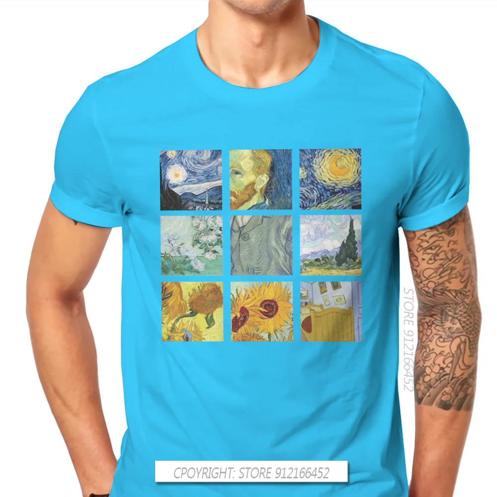 Vintage Alternative Funny Artwork Van Gogh Painting Unisex Tshirt Homme Graphic Clothes Cool Design Pure Cotton Harajuku T Shirt