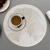 Rundes, hitzebeständiges Tischset mit Ginkgoblatt-Design, gold-silber, Tischschutzmatte, Verbrühungsschutz, isolierte Tellermatte für Zuhause, Esszimmer, Hochzeit, Küche