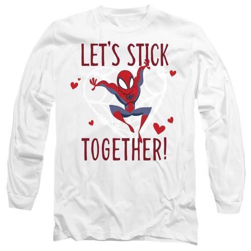 Spider-Man Unisex Adult Stick Together Valentine`s Day T-Shirt