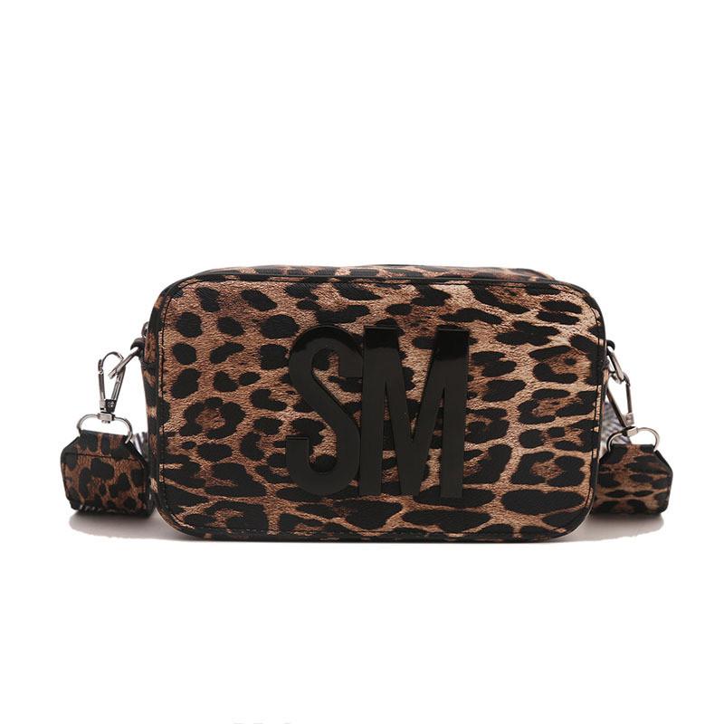

Trendy Black Pu Small Square Bag For Women With Unique Letter Strap Perfect For Everyday Use леопард друку кольору