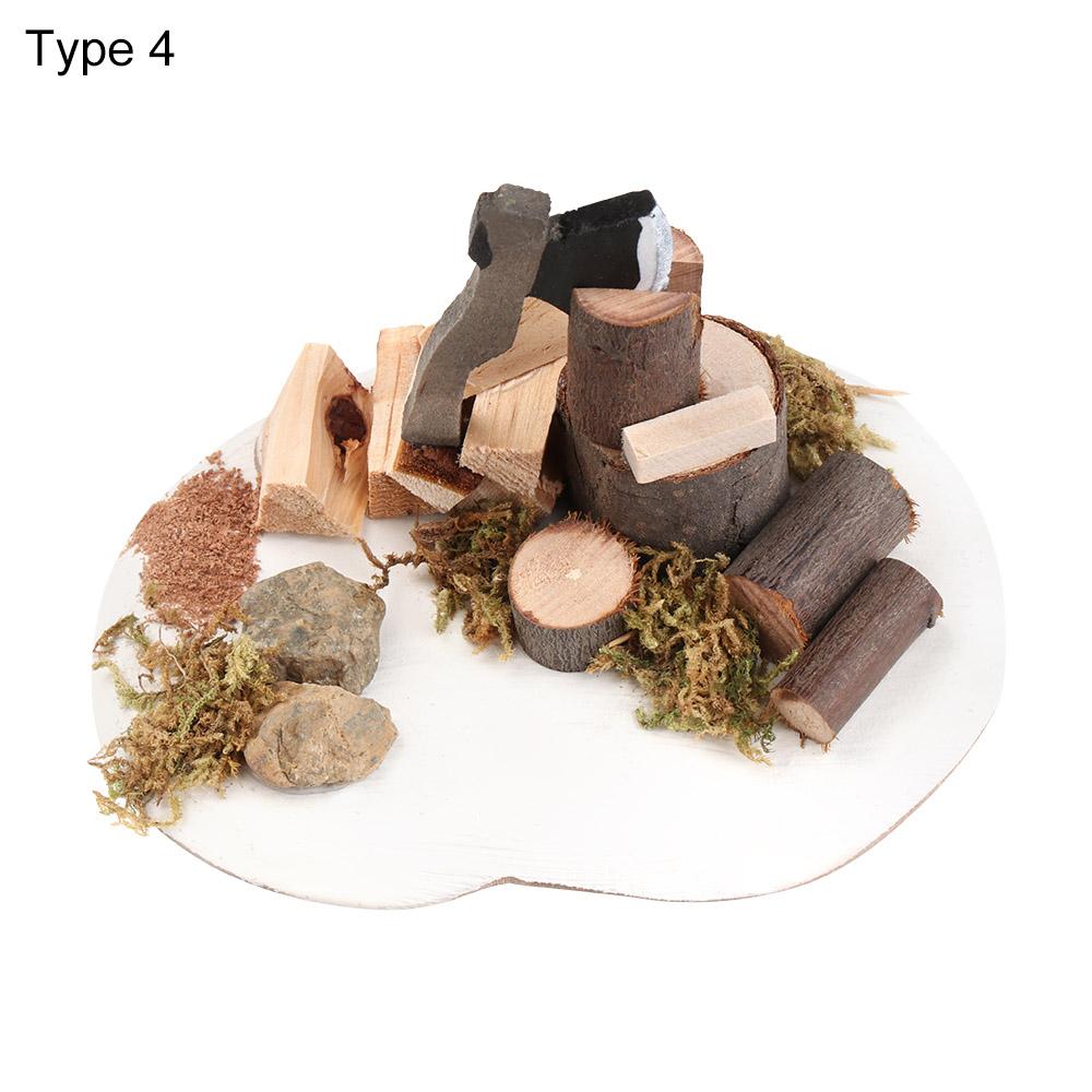 1:12 Scale Micro Landscape  Accessories Fairy Garden Decor Villa Scene Model Dollhouse Bonfire Miniatures Campfire