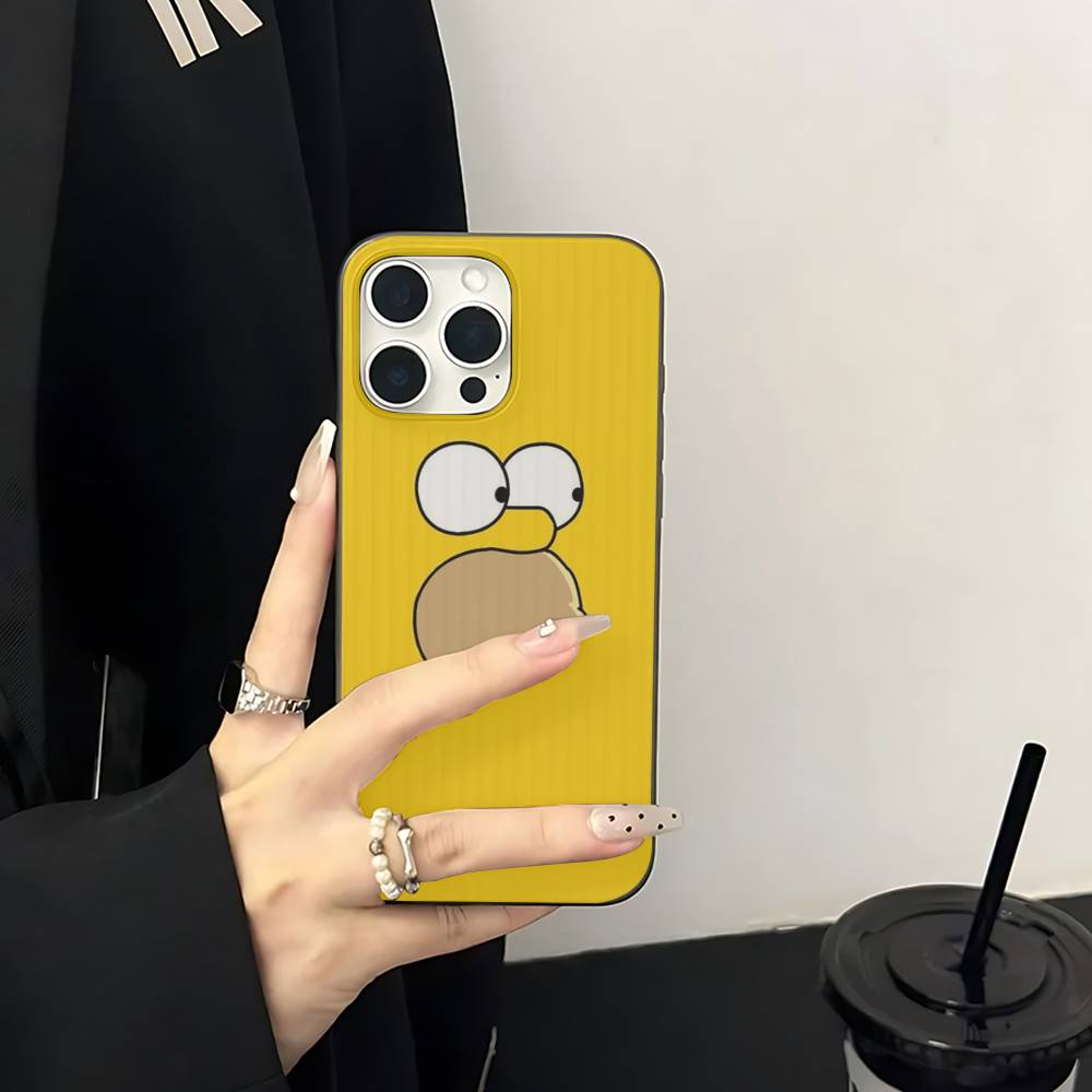 The Simpsons For iPhone 17 16 15 Plus Pro Max 12 14 Plus 11 13 Wave Corrugated Stripe Funda Phone Cover