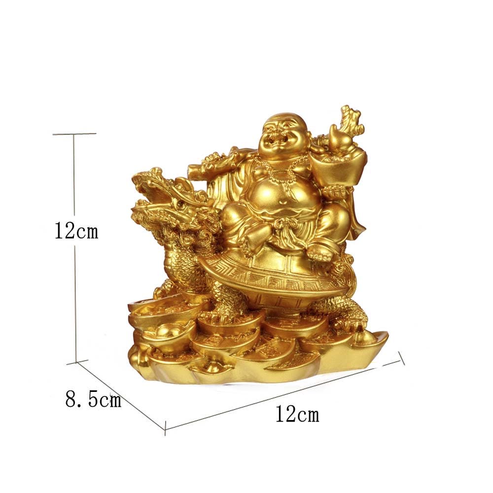 Hotei One of the Seven Lucky Interior Hotei Sitting On a Dragon Feng Shui Maitreya Buddha Good Good Money Feng Shui Protection from Thank You New Gift