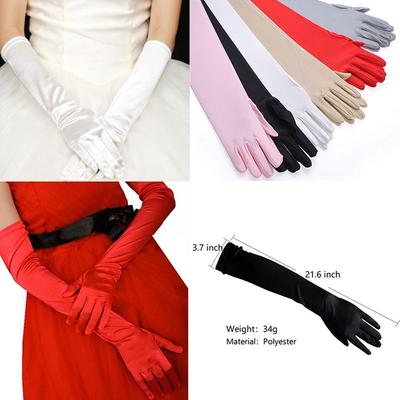 Ladies Summer Parties Sunscreen Satin Opera Driving Gloves Finger Glove Long Gloves Prom Gloves