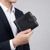 PU Leather Two Fold Wallets Urban Recreational Style Solid Color Male Wallet Multifunction ID Badge Holder Men's Short Wallet