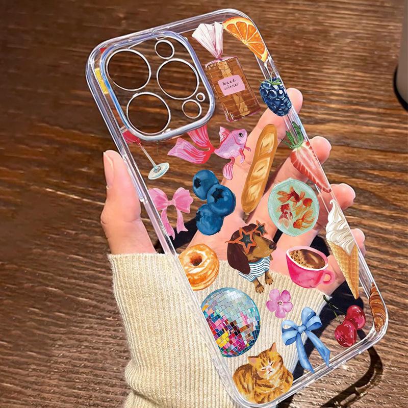 Fun Cartoon Apple 15Plus Mobile Phone Case iPhone16 Transparent 13/14 Anti-drop 11Promax Creative 7/8
