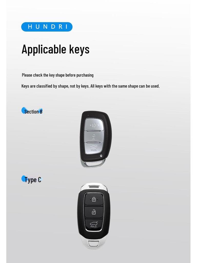 2021 Hyundai Elantra, ix35, ix25, Sonata 8, Festa Key Case - Premium Genuine Leather for Men