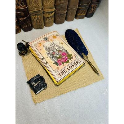 Vintage Leder Totenkopf Liebhaber Tagebuch Wicca Pagan Tagebuch Grimoire Buch des Schattens