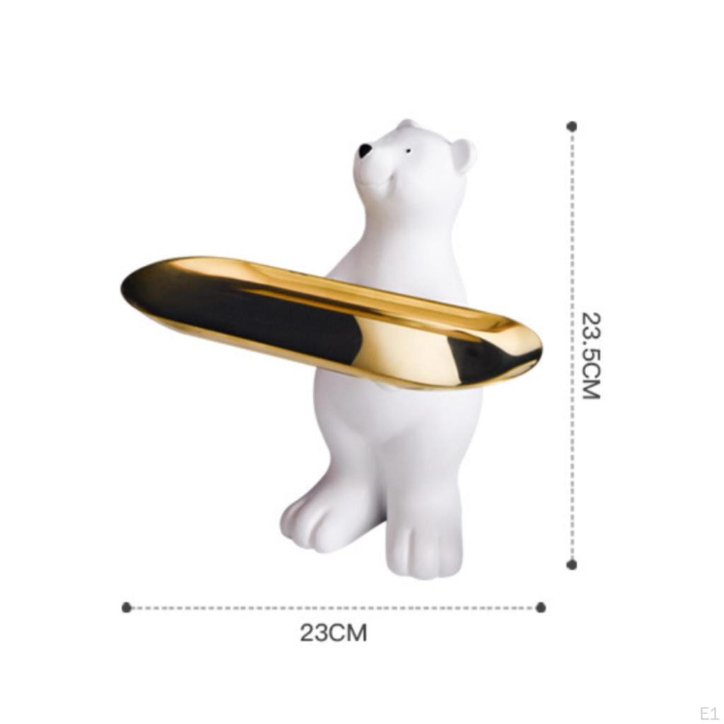 BearShaped Storage Tray Colored Bear Figurine Decorative Trinket Holder