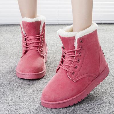 Bottes de neige en fourrure chaude pour femme, chaussures d'hiver en Faux daim, bottines pour femmes