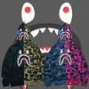 Trendy Shark Head Graphic Hoodie With Stylish Zip-up Design For Youthful Fashion Enthusiasts In Fall