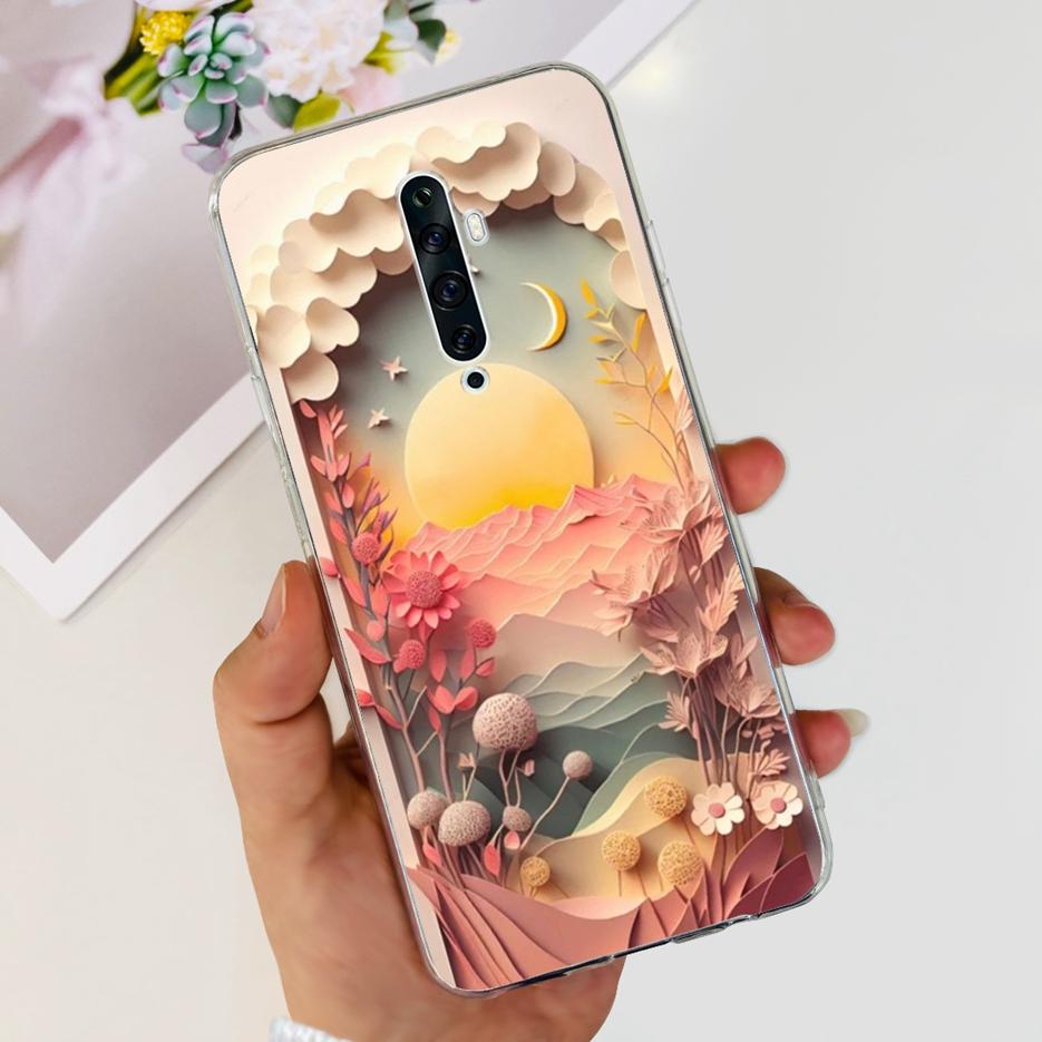 For Oppo Reno 2 2F 2Z Case Luxury Painted Cover Clear Silicone Phone Case For Oppo Reno2 F Reno 2Z Reno2 Reno2F Reno2Z Soft Bags